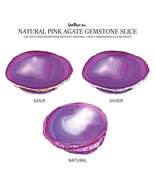 Pink Natural Gemstone Coaster, Agate Slice Coaster, Rock &amp; Crystal Coaster - £12.01 GBP+