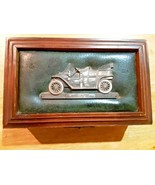 VINTAGE MEN&#39;S WOODEN JEWELRY BOX FORD MODEL T INLAY W/AM RADIO - £19.35 GBP