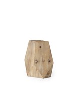11&quot; Natural Stain Geometric Wooden Vase - $2,150.57 MXN