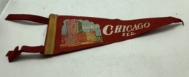 Vintage Chicago Illinois Felt Pennant Flag Prudential Chicago&#39;s Tallest ... - $14.52