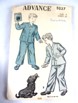 Vtg 40s Advance Pattern 5237 Boy&#39;s Pajamas Long Sleeve 2 Views Sz 4 - £4.66 GBP