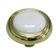 Style Selections 1 1/4 in Round Brass-Porcelain Center-Cabinet Knob - Lot of 11 - £8.62 GBP
