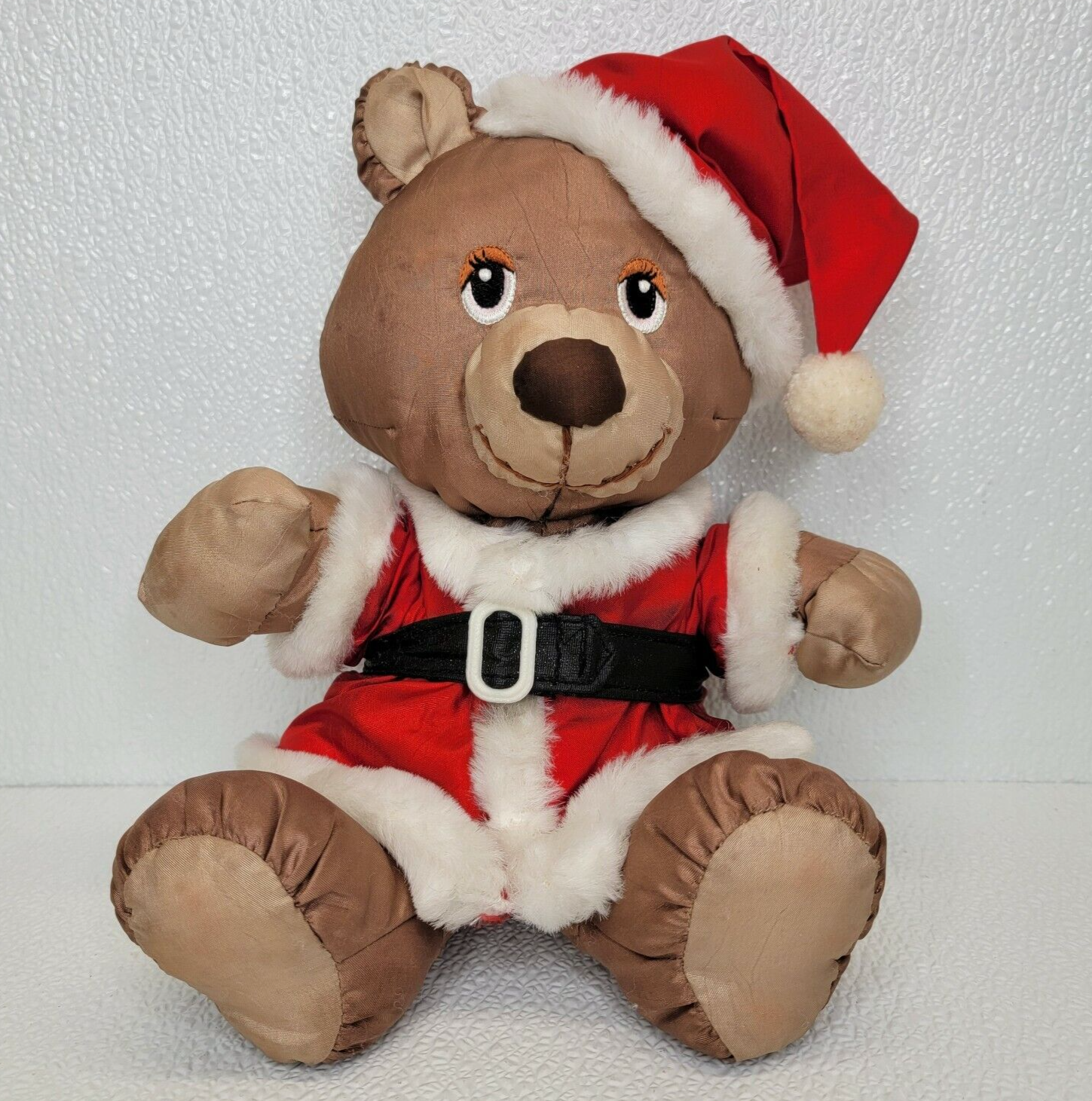 RARE vintage Potpourri Press Santa Mrs. Clause Nylon Christmas Bear Plush  - $44.54