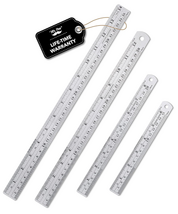 Steel Rulers, 6, 8, 12, 14 Inch Metal Rulers, Pack of 4 - $14.89 CAD