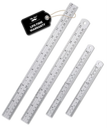 Steel Rulers, 6, 8, 12, 14 Inch Metal Rulers, Pack of 4 - €9,22 EUR