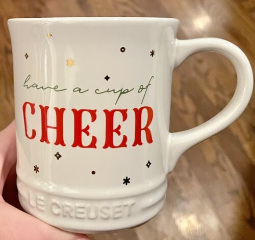 Have a Cup of Cheer Christmas Mugs 14 oz - Le Creuset NWT