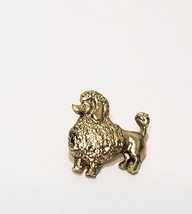 Vintage Poodle Dog Puppy Standing Gold Tone  Brooch Pin 1&quot; - $17.28