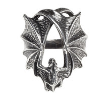 Alchemy Gothic R216 Stealth Ring England Bat Wing Goth  - $21.99