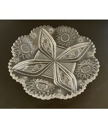 Elegant Heavy Pressed Glass Relish Tray Shallow Bowl Scalloped Sawtooth ... - £12.88 GBP