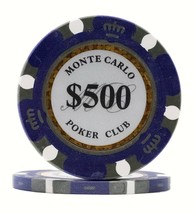 25 Da Vinci Premium 14 gr Clay Monte Carlo Poker Chips, Purple $500 Deno... - $15.99