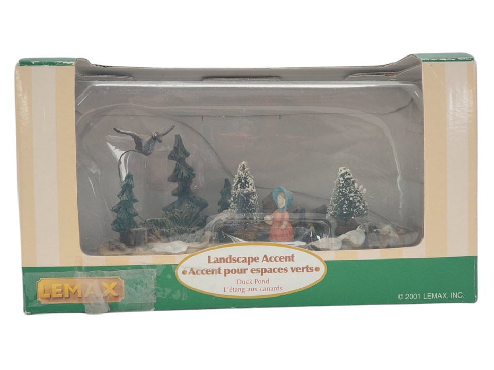 LEMAX Carole Town Collection DUCK POND 2001 Hand Painted Scenery Figure - $27.69
