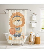 Leon the Slam Dunk Lion Shower Curtain by Dancing Littles Jungle - $39.99
