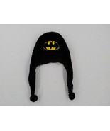 BATMAN WINTER HAT YOUTH SIZE BLACK STITCHED INSIGNIA FUZZY EAR COVERS UN... - $4.99