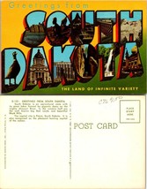 South Dakota(SD) Mount Rushmore Bad Lands Capitol Dam Waterfall Vintage Postcard - £7.49 GBP