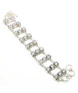 White Cut Cubic Zirconia Round Gemstone Handmade Bracelet Jewelry 7-8&quot; S... - £21.45 GBP
