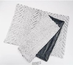 Berkshire Blanket Tipped Sherpa Set 2 Pillow Sham Standard/Queen White\Gray Grey - £15.30 GBP