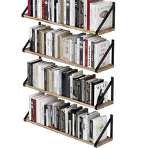 Bora Floating Shelves, 24X6, Set Of 4, Small Bookshelf Unit For Living Room, Off - £74.10 GBP