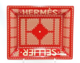 Hermes Sellier Cambiamento Vassoio Da Benoit Pierre Lima Porcellana Ashtray Red - £642.80 GBP