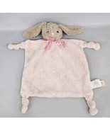 DanDee Bunny Rabbit Dan Dee Pink Plush Toy w Knots Satin Ears &amp; Rattle L... - $14.80