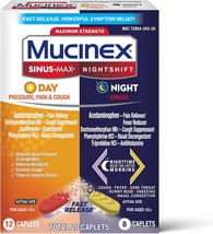 Mucinex Maximum Strength Sinus-Max (Day) Pressure, Pain &amp; Cough &amp; Nightshift (Ni - £17.57 GBP