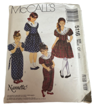 McCalls Sewing Pattern 5116 Girls Dress Jumpsuit Headband Outfit 4 5 6 Nannette - $4.99