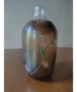 Kosta Boda Bottle Vase Tornado Collection Iridescent Hand Blown Art Glas... - $84.15