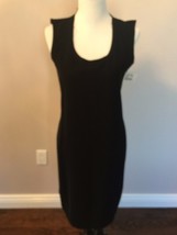 NWT PIER ANTONIO GASPARI Black Crepe  Knitted Back Bodycon LBD Dress SZ 46 - $88.11