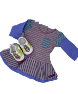 American Girl School Stripes Dress and Shoes Retired - £23.90 GBP
