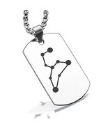 Stainless Steel Leo (Lion) Astrology Constellations Dog Tag Pendant - £8.01 GBP