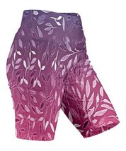 Lily Purple &amp; Mauve Leaf High-Waist Bike Shorts 1XL - £25.62 GBP
