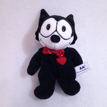 Vintage Felix the Cat Plush Red heart A&amp;A Aurora 1995 Bow Tie Stuffed Animal - £22.14 GBP
