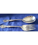 1959 Wm Rogers Co Extra Plate Silverplate Serving Spoon &amp; Fork Grand Ele... - $150.34 MXN