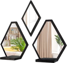 J Jackcube Design Wall Mount Decorative Mirrors- Set Of 3, Geometric, Mk689A - £35.96 GBP