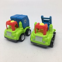 2 Push &amp; Go Friction Powered Trucks Recycle Truck &amp; Work Truck w/Ladder ... - $10.75