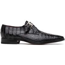 genuine caiman crocodile dress monk strap Shoes Rovigo Black image 2