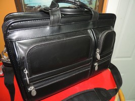 McKlein 16&quot; Black Double Compartment Macys Laptop Briefcase Bag Travel ?... - £31.83 GBP