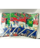 Vtg Sealed 150 sq ft CLEO Christmas Sheet Wrapping Paper 24 Sheets 8 Des... - $597.40 MXN