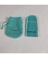 Tiffany &amp; Co. Aqua Small Jewelry Pouch Bag with Draw String &amp; Fold Over ... - $17.63 CAD