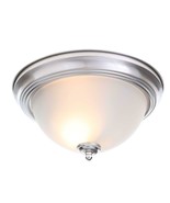 Commercial Electric 13 in. 2-Light Brushed Nickel Flushmount (2-Pack) - $14.84