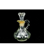 Vintage 5&quot; Glass Cruet w/Stopper, One-finger Loop Handle, Onion Bulb Sha... - $20.03 CAD