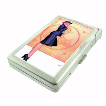 Vintage Navy Pin Up Girl 100&#39;s Size Cigarette Case with built in lighter Wallet - £17.34 GBP