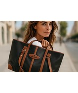 Pierre Balmain Paris Leather Black Tote Purse Carry All Laptop Bag - $2,781.15 MXN