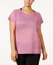 Nike Womens Plus Size Breathe Mesh Racerback T Shirt Size 1X Color Berry/Heather - £31.15 GBP