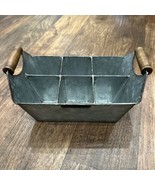 Magnolia Home Galvanized Metal Divided Box Tray Caddy with Wood Handles ... - $378.00 MXN