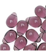 10 Teardrop Beads Czech Glass Light Purple Mermaid Tears Jewelry Supplie... - €4,64 EUR