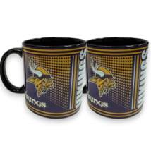 2pk NFL Minnesota Vikings Football Official 18oz Hero Ceramic Coffee Cup Mug - £25.28 GBP