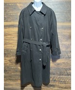Ralph Lauren Chap Double-Breast Trench Coat Mens 44R Black Wool Removabl... - $119.85 CAD