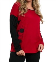 Angel splatter color block crew sweater in Fire Combo - £44.09 GBP