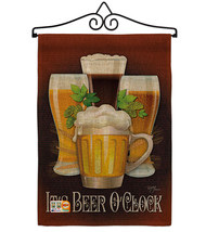 It&#39;s Beer O&#39;Clock Burlap - Impressions Decorative Metal Wall Hanger Garden Flag  - £27.14 GBP