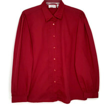 Witt Shirt Collection Womens Blouse Size 10 Button Front Long Sleeve  Red - £11.16 GBP